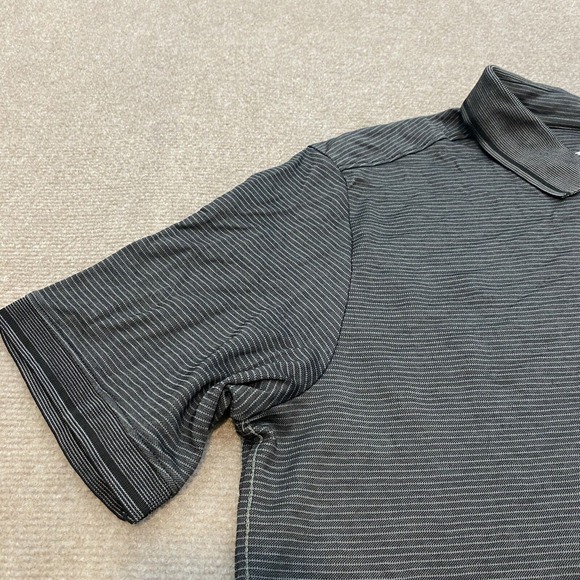 Tommy Bahama Polo Shirt Mens Large Black Gray Supima Marlin Logo Rugby Golfer - Picture 5 of 14